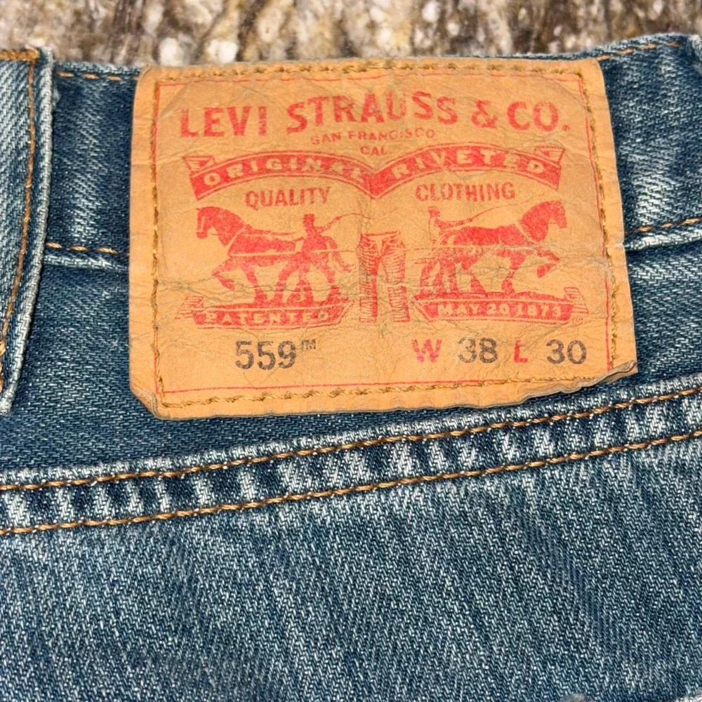 Relaxed Straight Jeans 559 Mens 38x30 Blue Levi's